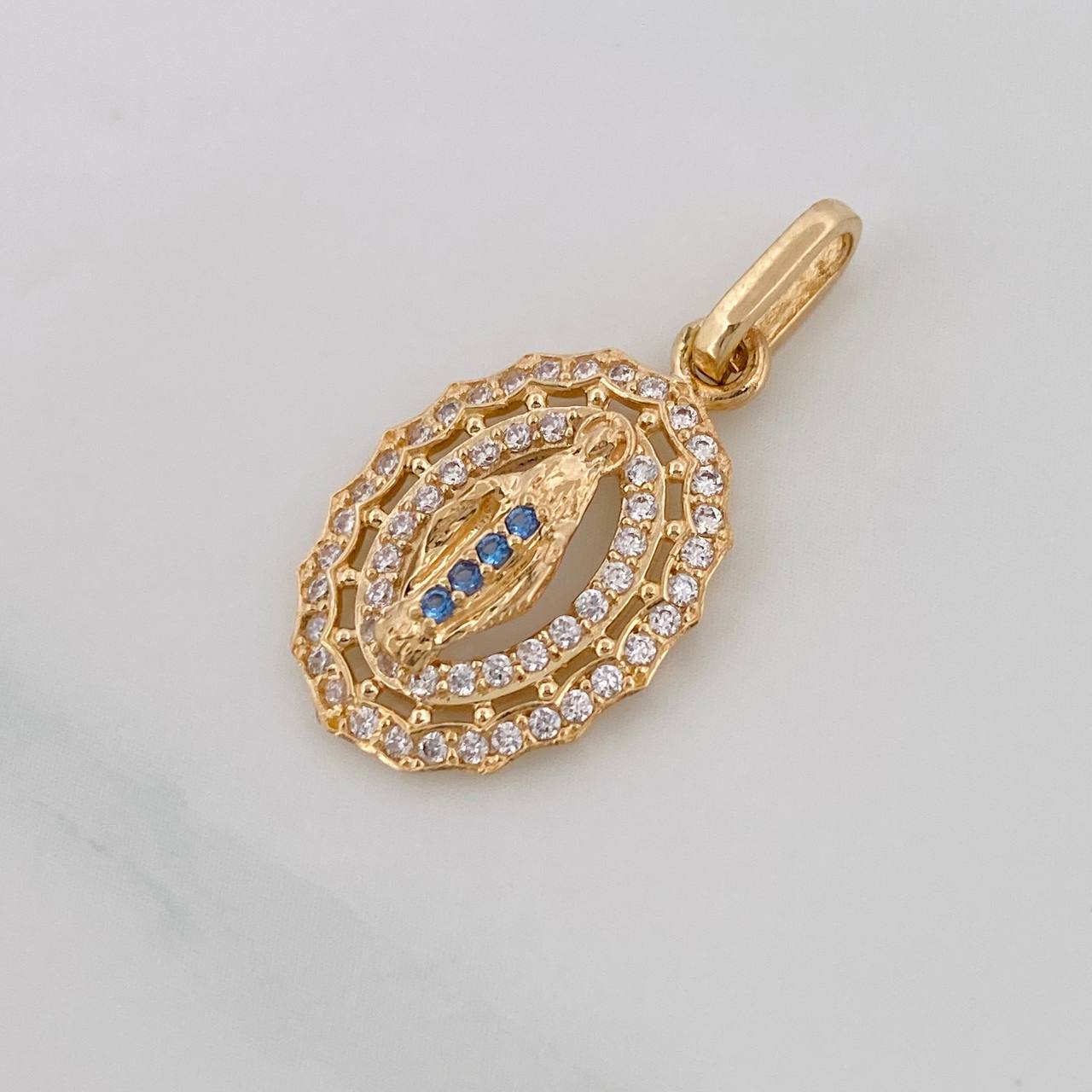 Dije Medalla Virgen Milagrosa 1.6g / 1 in Oro Amarillo 18K