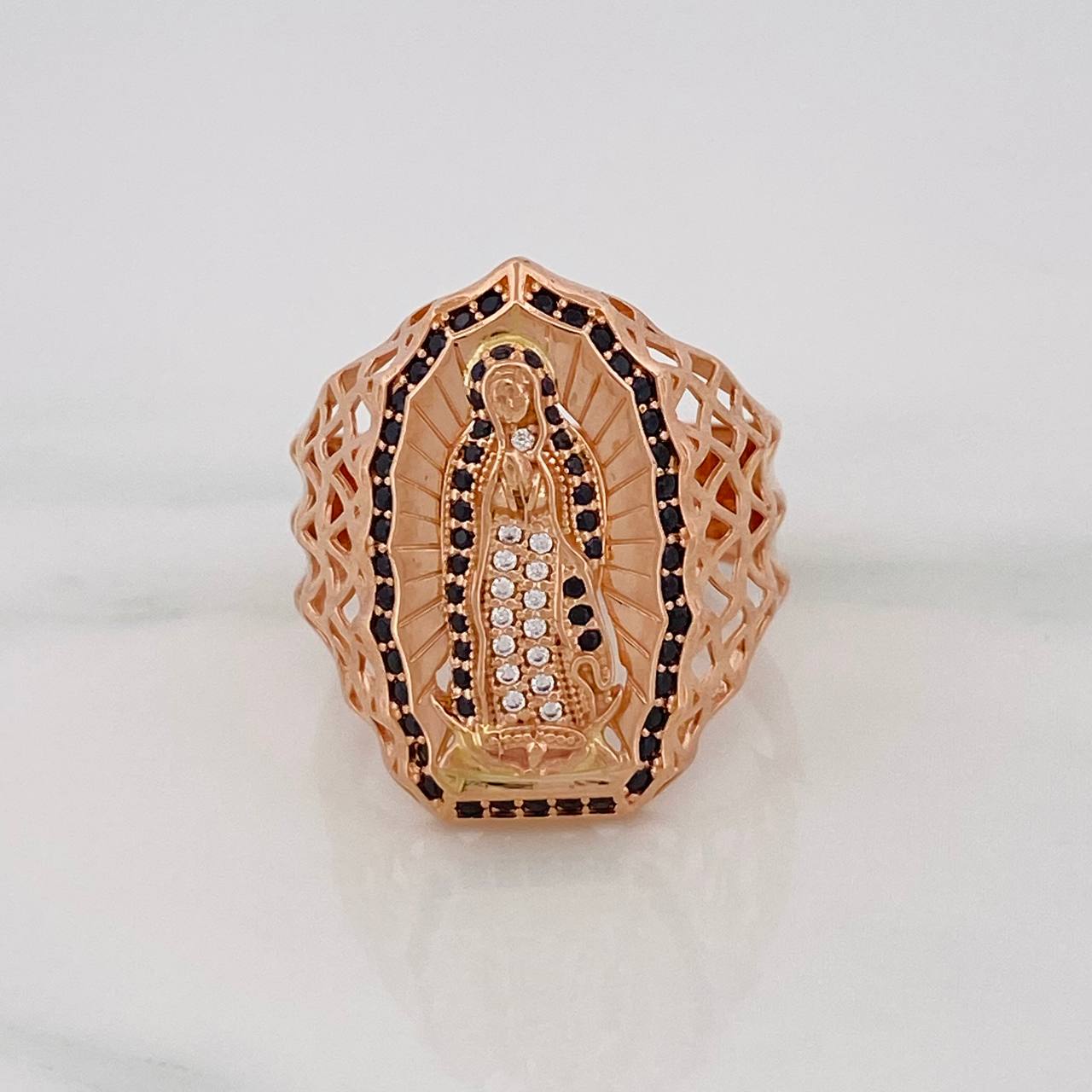 Anillo Virgen Guadalupe 7.95g / T10 1/2 Oro Rosa 18K