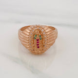 Anillo Virgen Guadalupe 4.9g / T7 3/4 Oro Rosa 18K