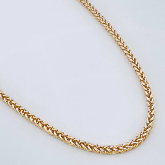 Cadena Franco 5.5gr / 23 1/2 in / Dos Oros Amarillo Blanco +3 18K +