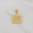 Framed Border Rectangular Plate Pendant 1.05g / 1 in 18K Yellow Gold