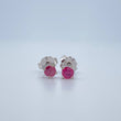 Stud Earrings Four Prongs Ruby 0.8gr / White Gold 18K %