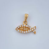 Jesus Fish Pendant 0.65gr / 1/2 in / 18K Gold