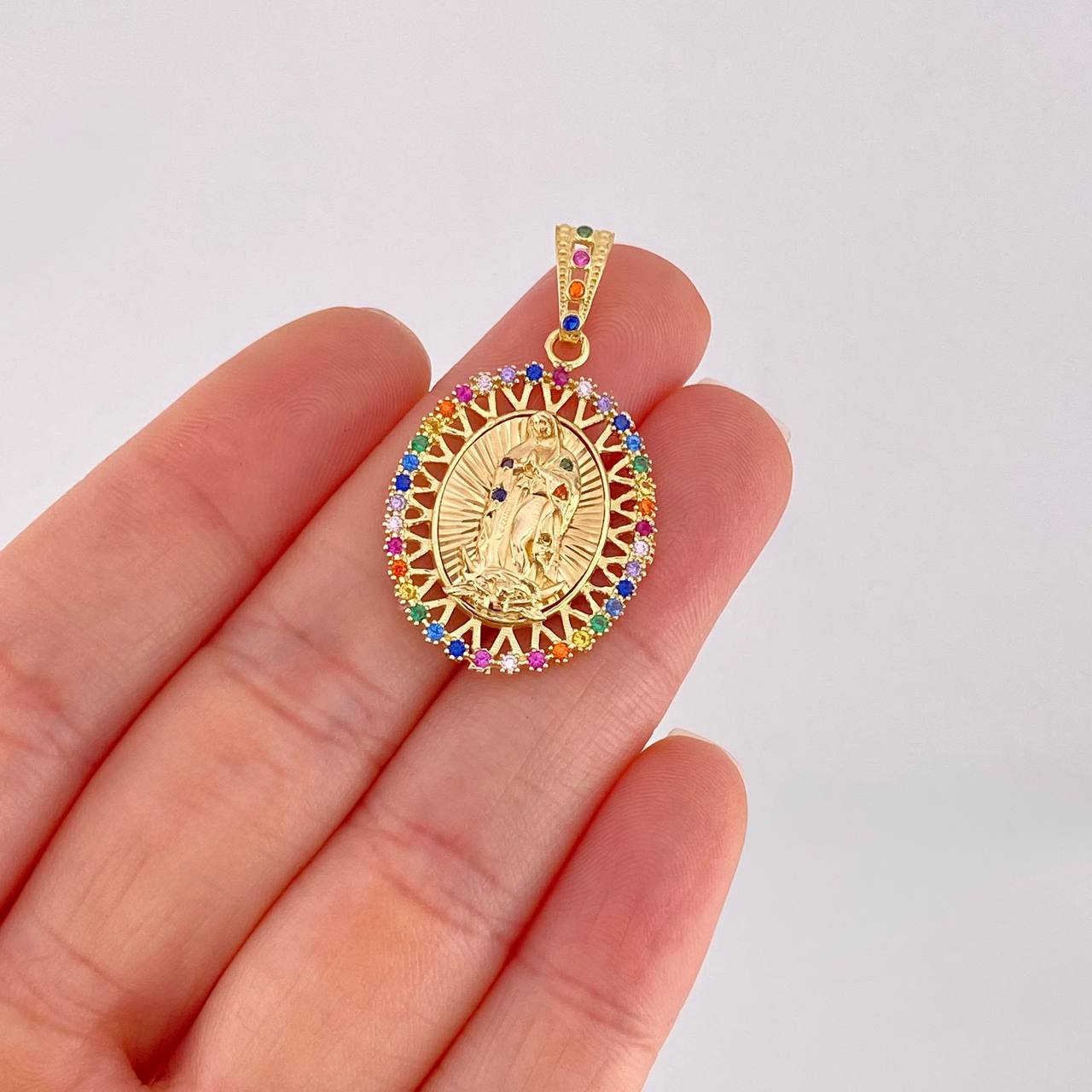 Pendant Virgin of Guadalupe 4.6g / 1 1/2 in Yellow Gold 18K