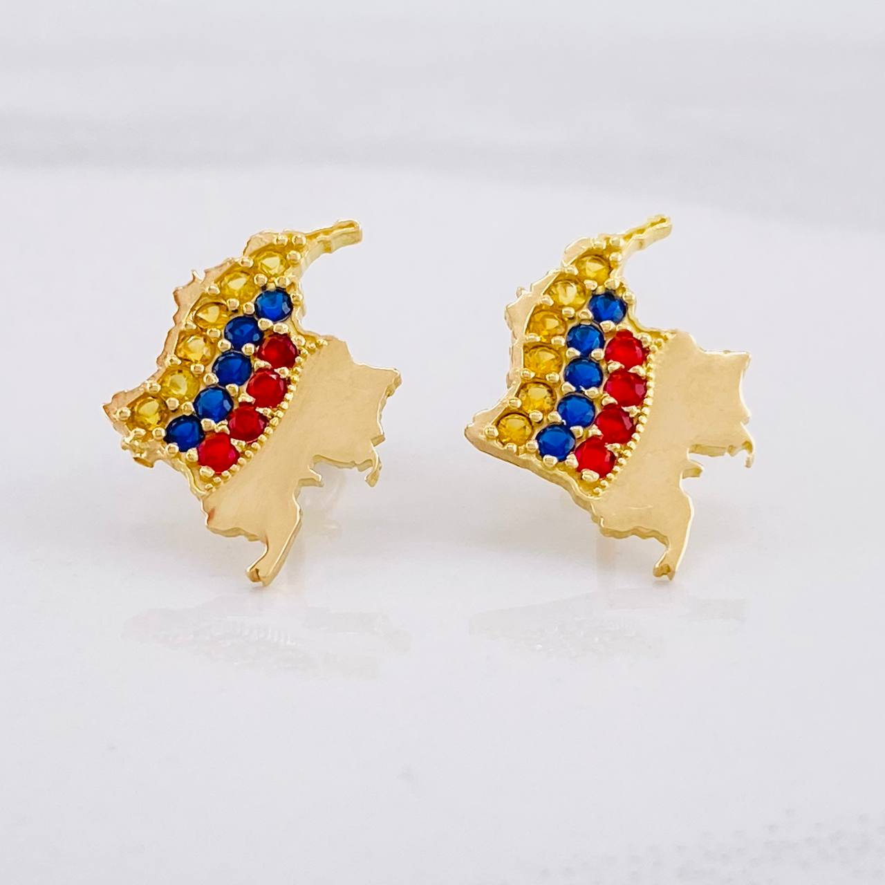 Topos Mapa de Colombia 3.65g / in / 18mm Oro Amarillo 18K