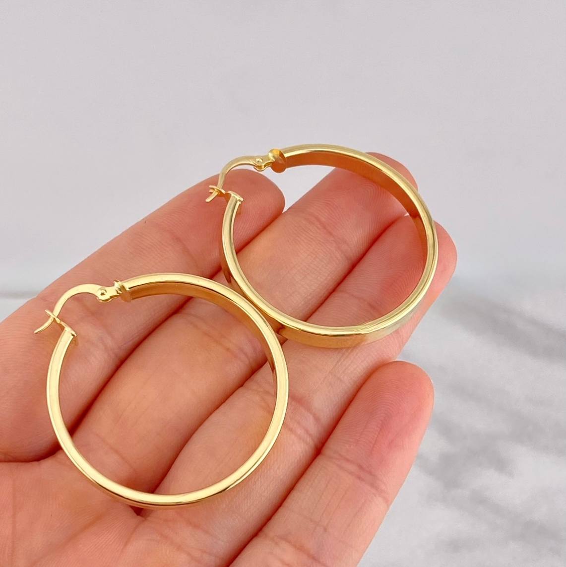 Hoop Earrings Fabi 5.65g / 1 1/2 in Yellow Gold 18K