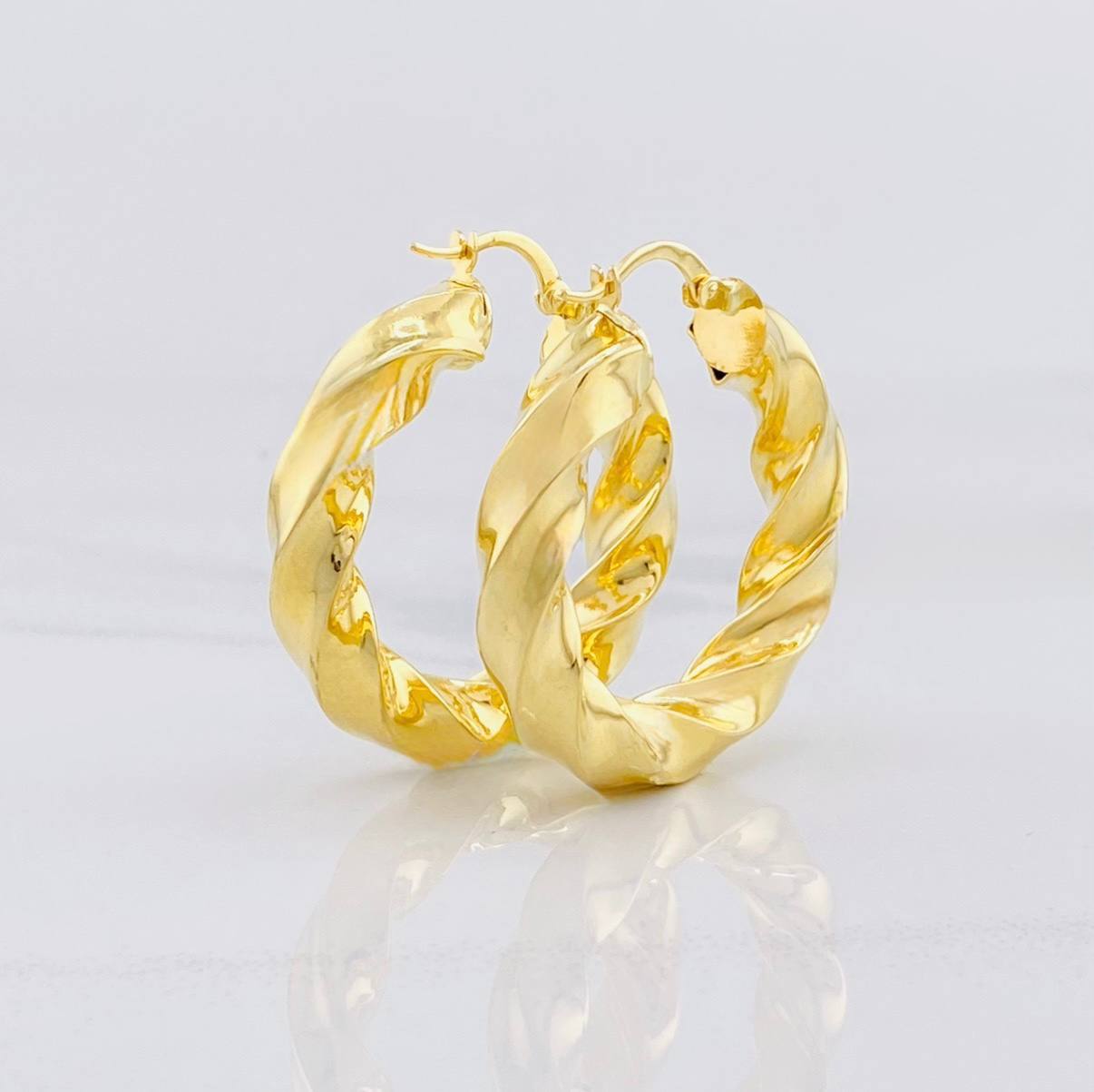Hoop Earrings Fenix 8.45g / 1 1/2 in Yellow Gold 18K