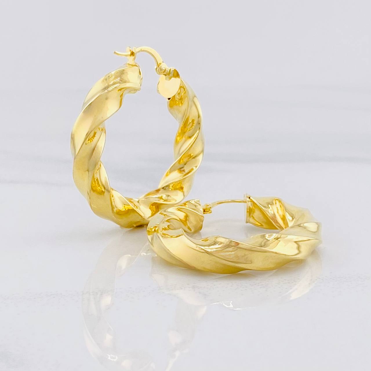 Hoop Earrings Fenix 8.45g / 1 1/2 in Yellow Gold 18K