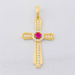 Pendant Central Halo Cross 3.9g / 1 1/2 in Yellow Gold 18K