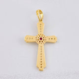 Pendant Central Halo Cross 3.9g / 1 1/2 in Yellow Gold 18K