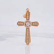 Pendant Central Halo Cross 3.85g / 1 1/2 in Rose Gold 18K