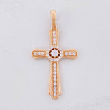 Pendant Central Halo Cross 3.85g / 1 1/2 in Rose Gold 18K