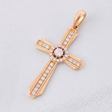 Pendant Central Halo Cross 3.85g / 1 1/2 in Rose Gold 18K