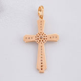 Pendant Central Halo Cross 3.85g / 1 1/2 in Rose Gold 18K