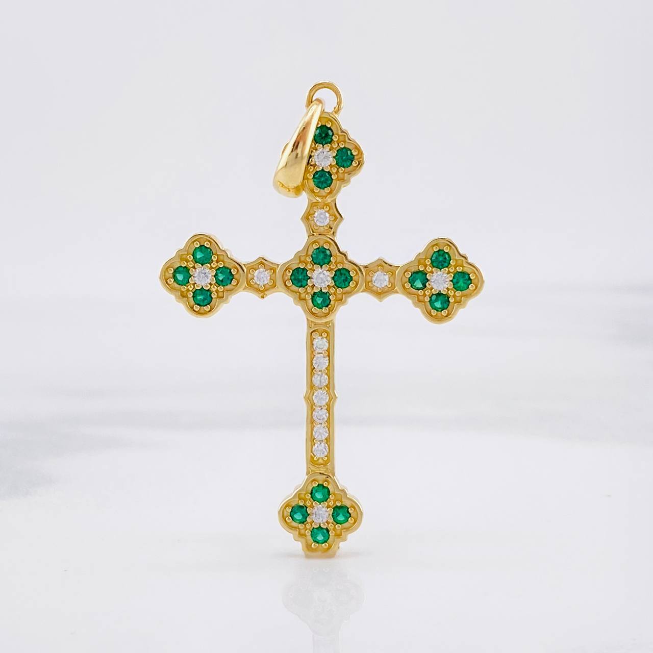 Pendant Clover Cross 5.9g / 2 in Yellow Gold 18K