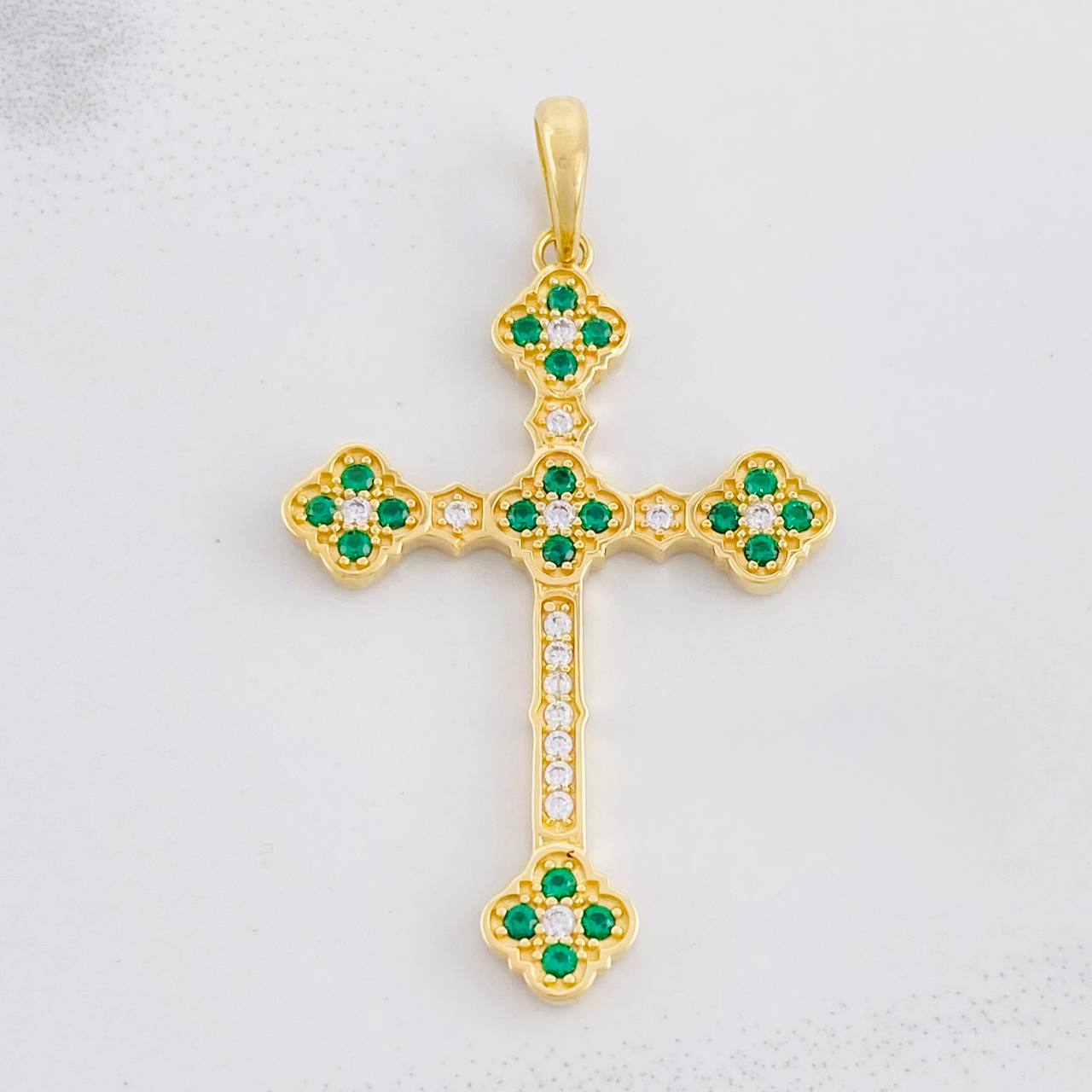 Pendant Clover Cross 5.9g / 2 in Yellow Gold 18K