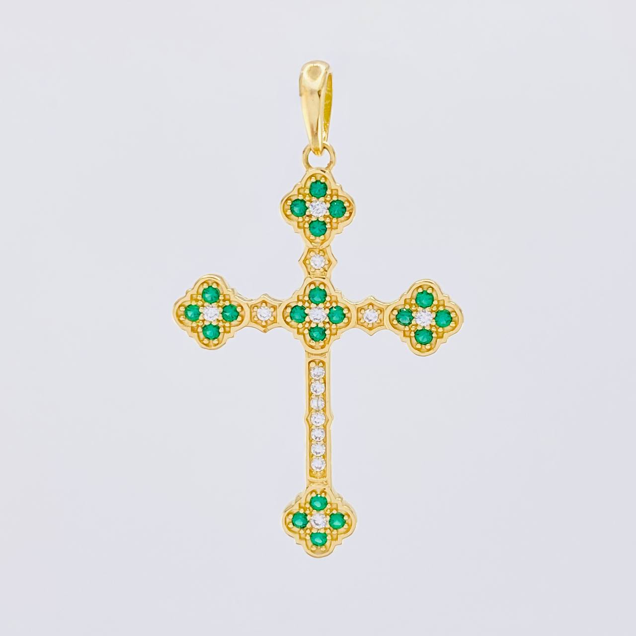 Pendant Clover Cross 5.9g / 2 in Yellow Gold 18K