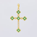 Pendant Clover Cross 5.9g / 2 in Yellow Gold 18K
