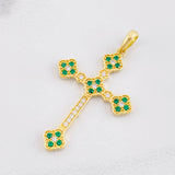Pendant Clover Cross 5.9g / 2 in Yellow Gold 18K
