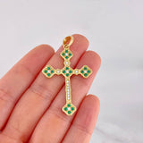 Pendant Clover Cross 5.9g / 2 in Yellow Gold 18K