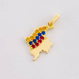Pendant Colombia Map 1.8g / 1 in Yellow Gold 18K