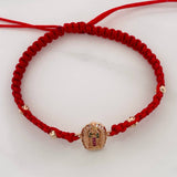 Red Woven Bracelet Virgin Guadalupe Rose Gold 18K