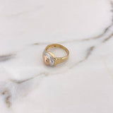 Rustic Ring 3.8gr / T6 1/2 / Three 18K Golds #