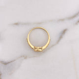 Fingerprint Ring 2.4gr / T8 1/4 / White Zircons 18K Yellow Gold #