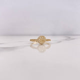 Fingerprint Ring 2.4gr / T8 1/4 / White Zircons 18K Yellow Gold #