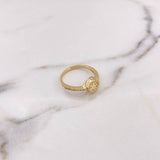 Fingerprint Ring 2.4gr / T8 1/4 / White Zircons 18K Yellow Gold #