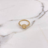 Fingerprint Ring 2.4gr / T8 1/4 / White Zircons 18K Yellow Gold #