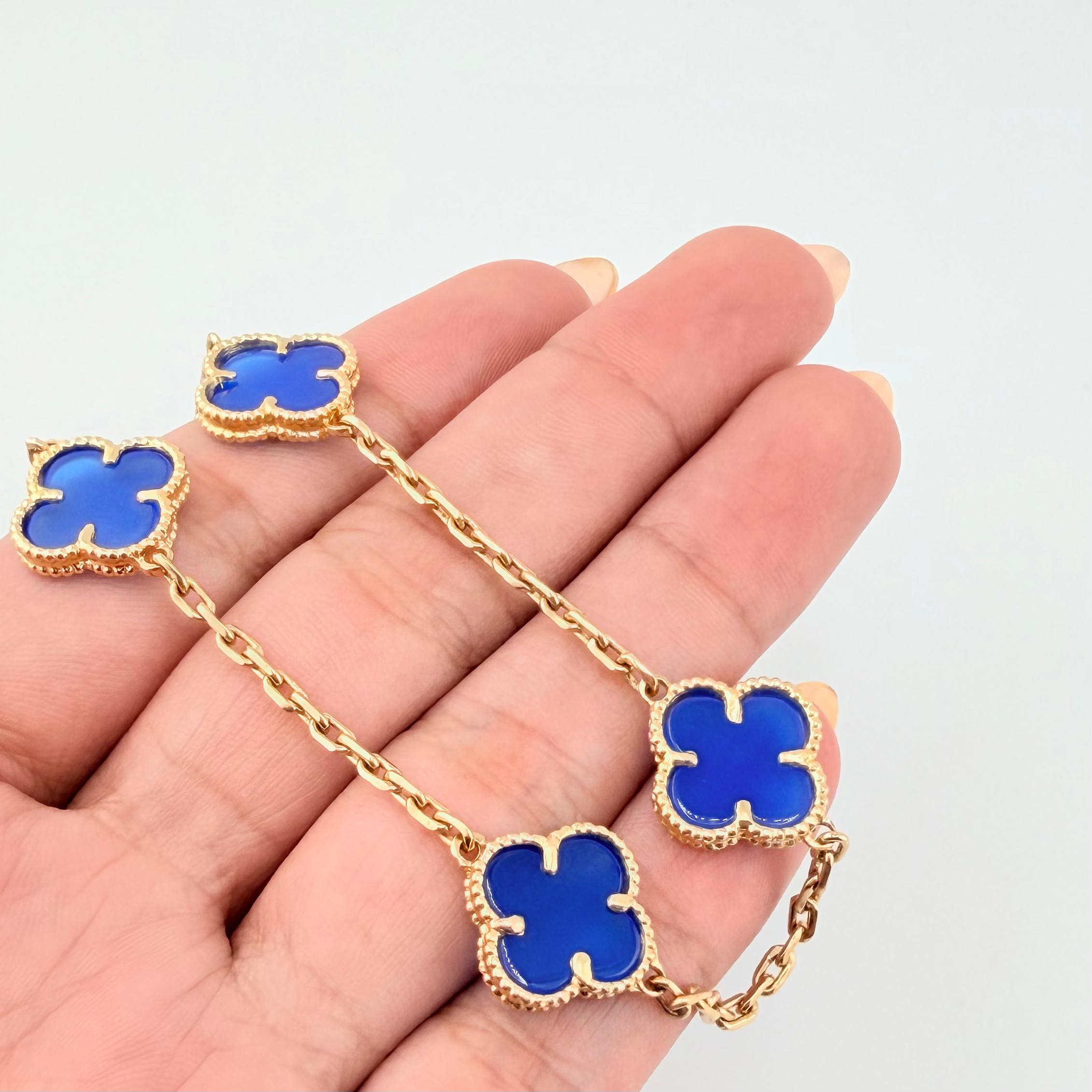 Pulso Cajon Trebol 10gr / 7 3/4 in / 2mm Oro Amarillo 18K ©