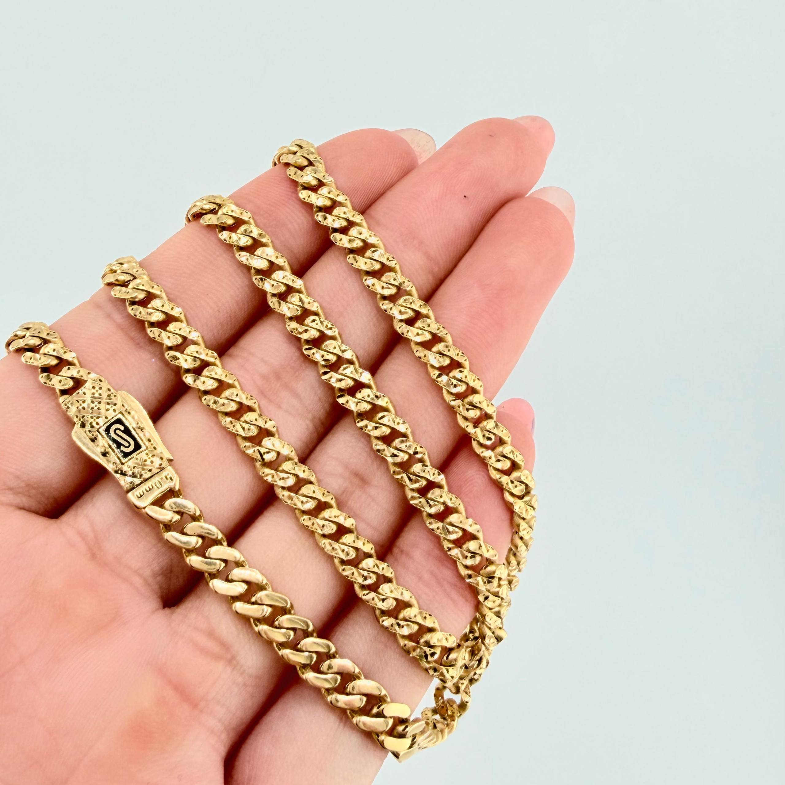 Cadena Cubana Diamantada 20gr / 23 1/2 in / 4.8mm Oro Amarillo +1 18K *