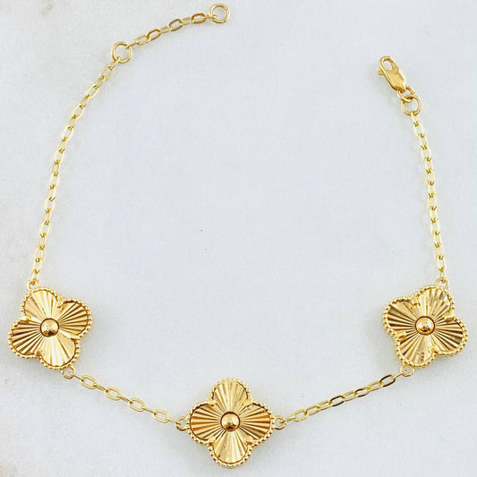 Classic Link Bracelet Clover Gold 8gr / 7 3/4 in / 18K Gold ©
