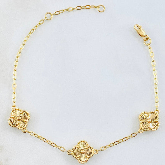 Classic Link Bracelet Clover Gold 4.75gr / 7.5in / 18K Gold ©