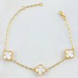 Classic Link Bracelet Clover White 4.65gr / 7 1/2 in / 18K Gold ©