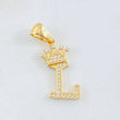 Pendant Crown Letter L 1.6gr / 1 in / 18K Yellow Gold ©