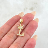Pendant Crown Letter L 1.6gr / 1 in / 18K Yellow Gold ©