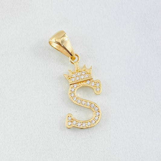 Dije Corona Letra S 1.5gr / 1 in / Oro Amarillo 18K *