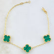 Classic Link Bracelet Clover Green 5.75gr / 7 3/4 in / 18K Gold *