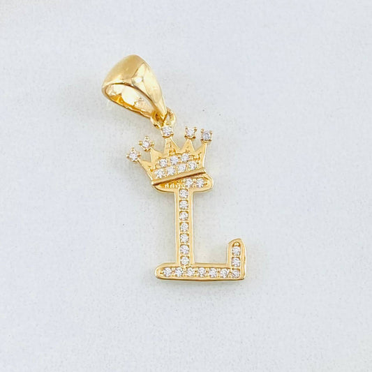 Dije Corona Letra L 1.55gr / 1 in / Oro Amarillo 18K