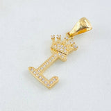 Pendant Crown Letter L 1.6gr / 1in / 18K Gold