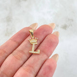Pendant Crown Letter L 1.6gr / 1in / 18K Gold