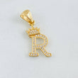 Pendant Crown Letter R 1.65gr / 1in / 18K Gold ©