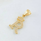Pendant Crown Letter R 1.65gr / 1in / 18K Gold ©