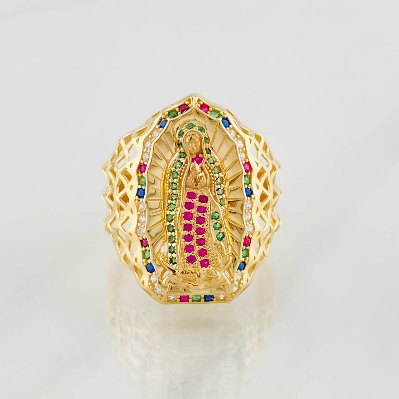 Ring Virgin of Guadalupe 8.2g / T11 1/4 Yellow Gold 18K