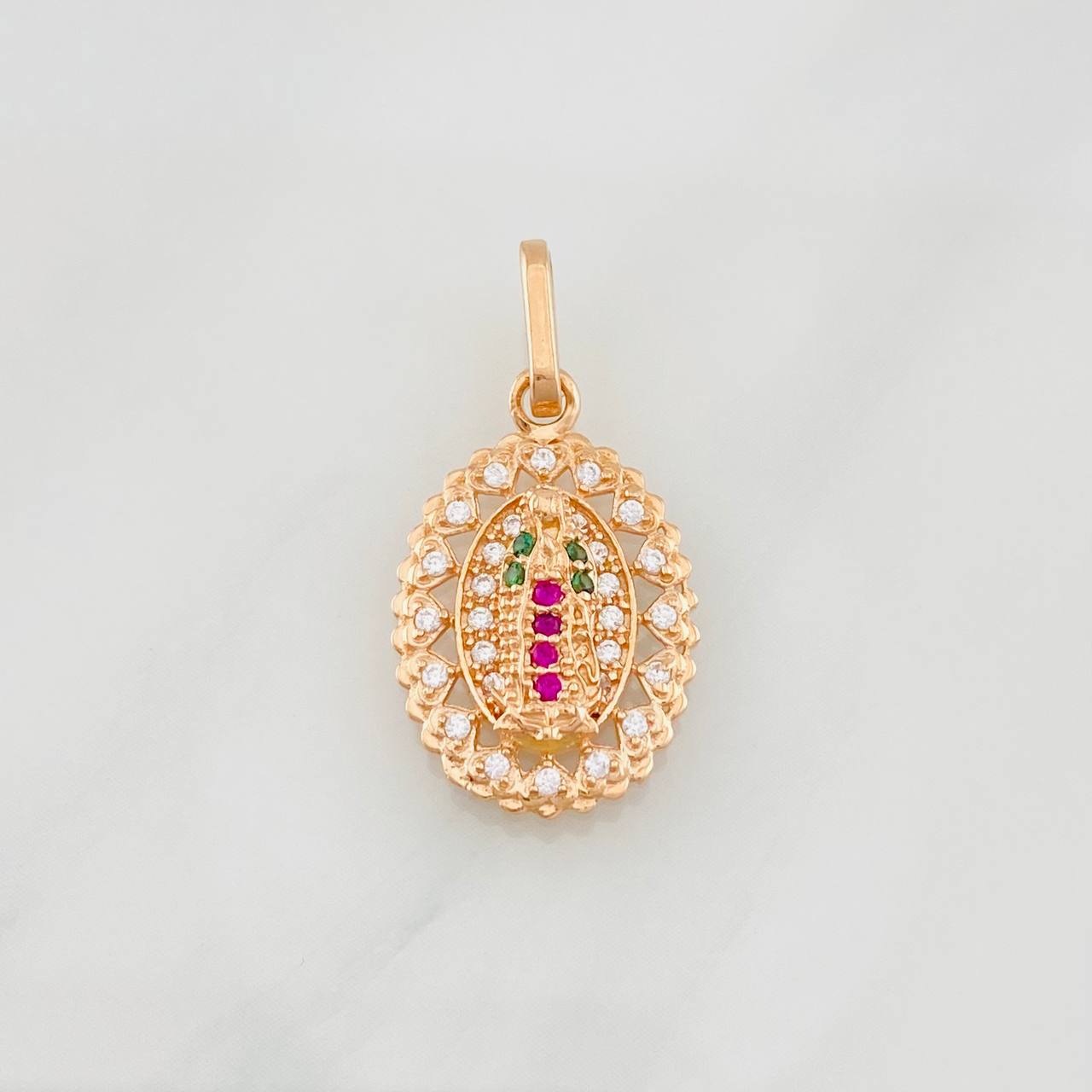 Pendant Virgin of Guadalupe 1.65g / 3/4 in Rose Gold 18K