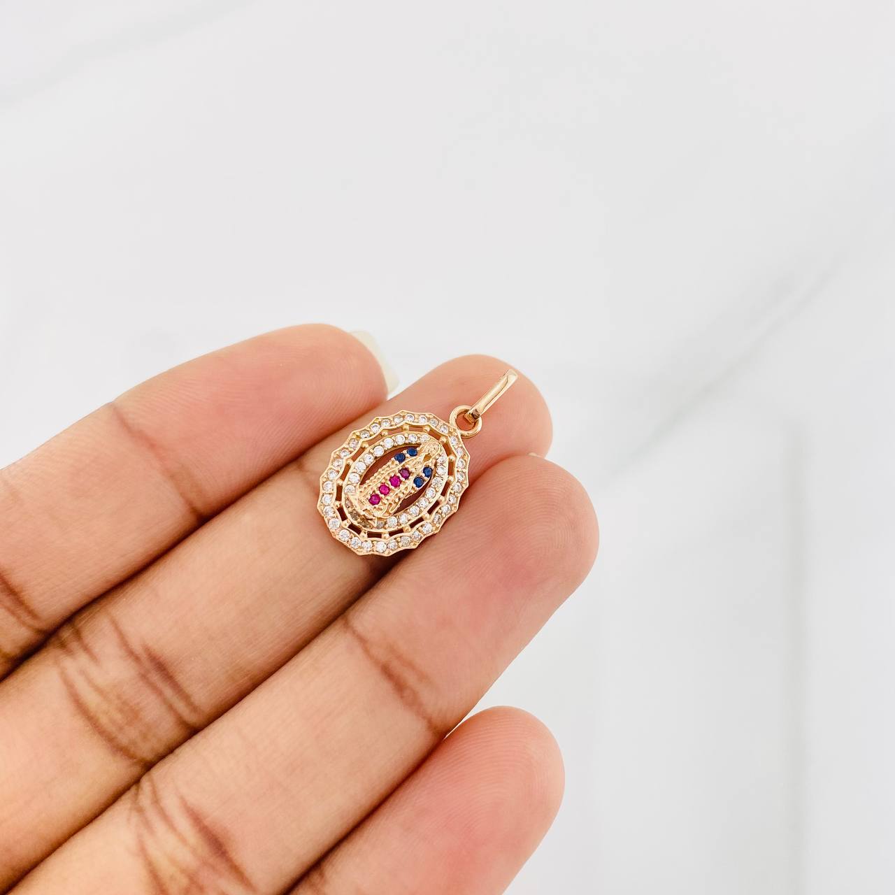 Pendant Virgin of Guadalupe 1.6g / 1 in Rose Gold 18K