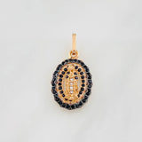 Dije Virgen Guadalupe 1.6g / 1 in Dos Oros Negro Rosa 18K