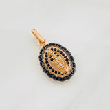 Dije Virgen Guadalupe 1.6g / 1 in Dos Oros Negro Rosa 18K